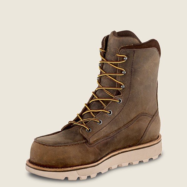 Red Wing Mens Traction Tred Lite - 8-inch Waterproof Toe - Safety Boots Khaki - 1928ZXIKU